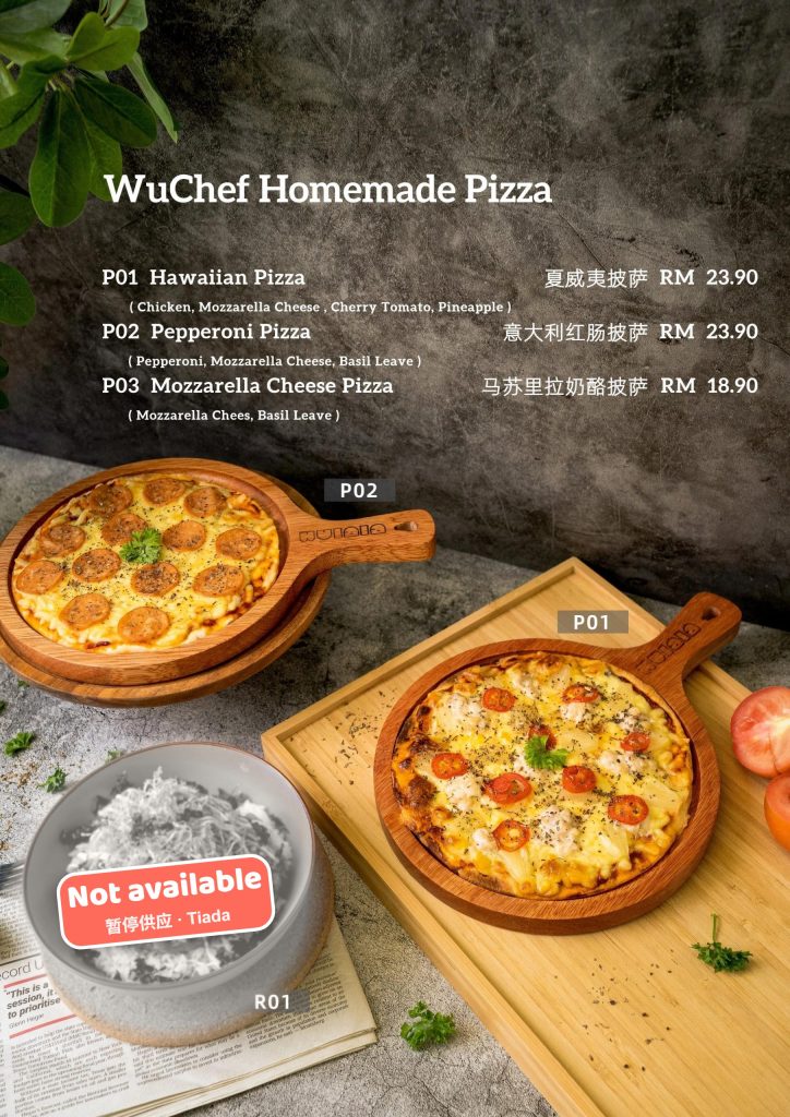 WuChef menu – Pizza